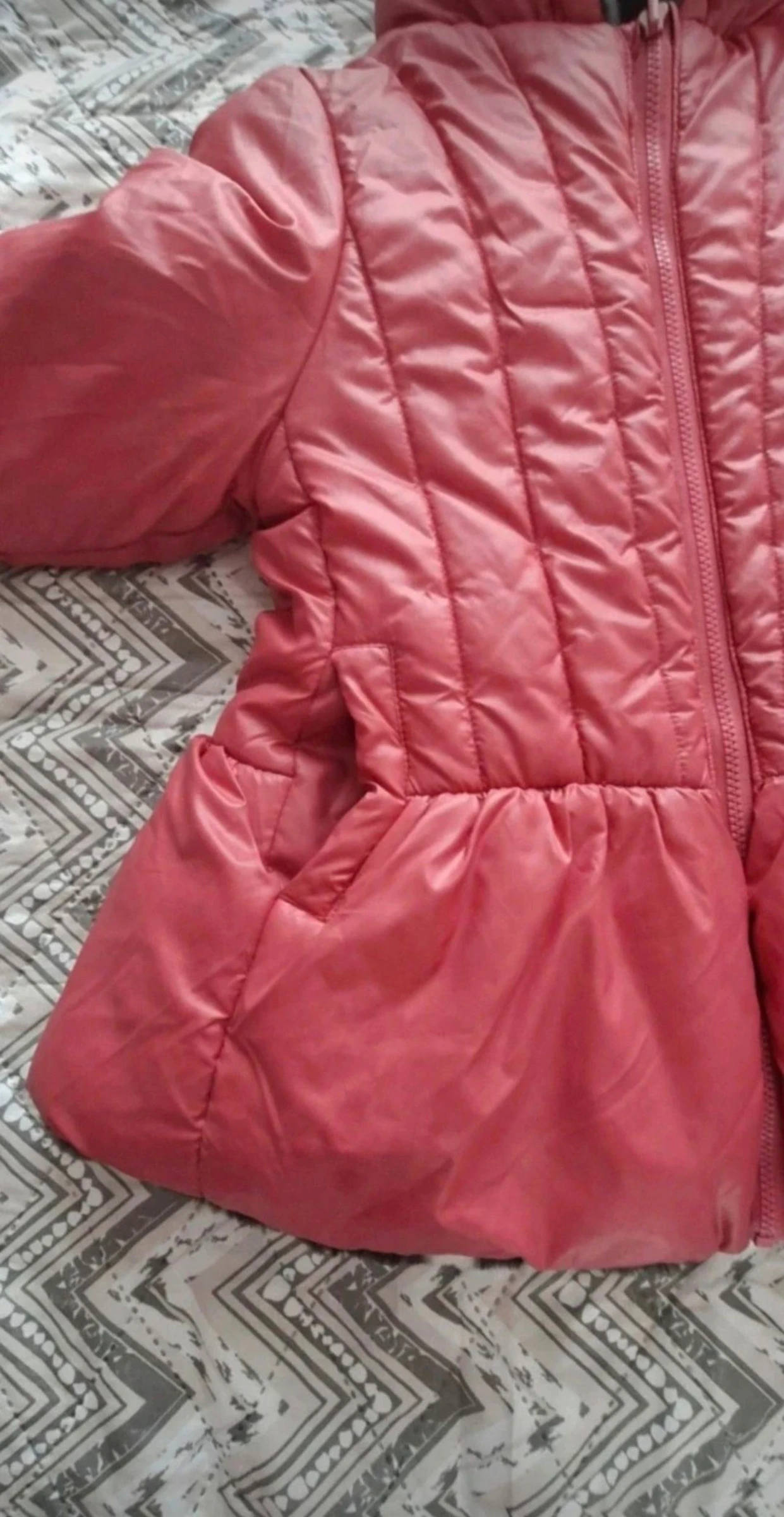 Padded girl's coat, with hood, reversible, size 7 – photo 3